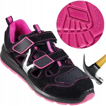 Pracovní obuv Dámské pracovní sandály BOZP kožené s ocelovou špičkou, lehké, velikost 39