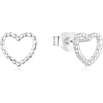 Náušnice Stříbrné minimalistické srdíčkové náušnice AGUP2711 Beneto