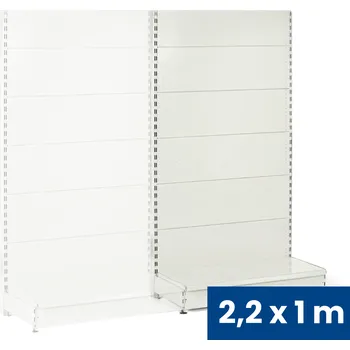 Prodejní regál B2B Partner Prodejní regál jednostranný, perfo stěny, 2200 x 1000 x 450 mm, přídavný, bílá