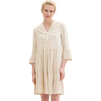 Dámské oblečení Šaty Tom Tailor Beige/ Weiß 367831 36