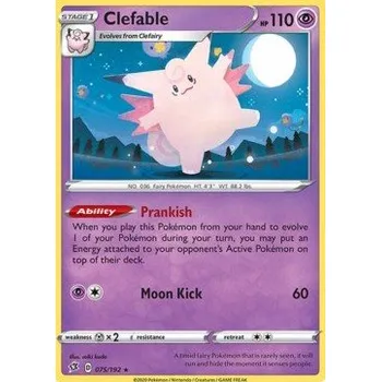 Sběratelská karetní hra Pokémon RCL 075/192 Clefable - Rebel Clash Stav: Near Mint, Verze: REVERSE HOLO