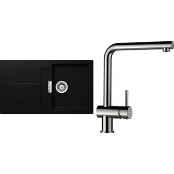 Granitový dřez Set Schock S1-3 (dřez Signus D-100 Puro + baterie Epos Nerezový vzhled)