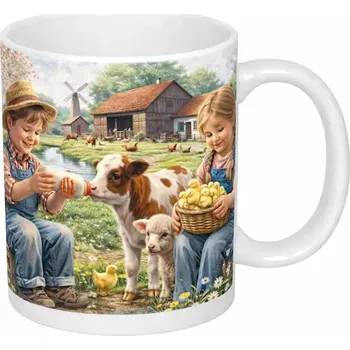 Hrnek s potiskem 330 ml jaro na farmě IV CZ