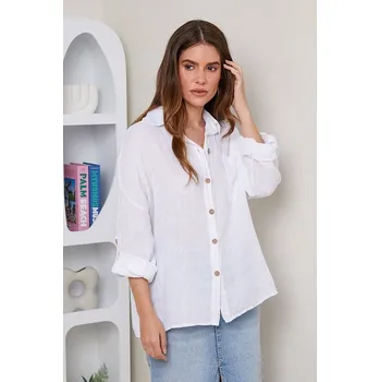 Dámská košile Košile Rodier Lin Weiß 2998079 XL/XXL