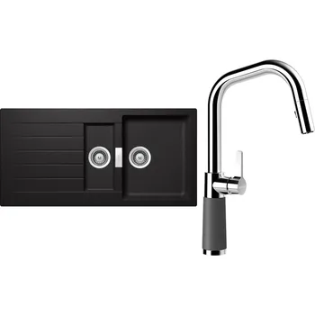 Kuchyňský dřez Set Schock S3-9 (dřez Signus D-150 Stone + baterie SC-530.120 Stone)