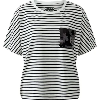 Dámské tričko Tričko Oui Weiß/ Schwarz 1363144 42