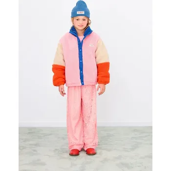 Chlapecká bunda Dětská bunda Tinycottons COLOR BLOCK POLAR SHERPA JACKET AW25.360 námořnická modř 59X, vel. 152