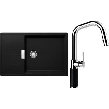 Kuchyňský dřez Set Schock S17-9 (dřez Tia D-100LS Puro + baterie SC-530.120 Puro)