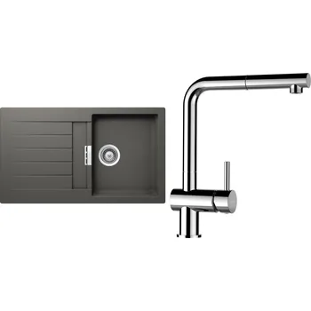 Granitový dřez Set Schock S1-13 (dřez Signus D-100 Silverstone + baterie Epos.120 Chrom)