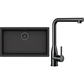 Kuchyňský dřez Set Schock S33-15 (dřez Kiruna N-100XL Dusk + baterie Keto Gunmetal brushed + komponenty Gunmetal brushed)