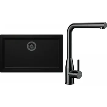 Kuchyňský dřez Set Schock S33-20 (dřez Kiruna N-100XL Night + baterie Keto.120 Gunmetal brushed + komponenty Gunmetal brushed)