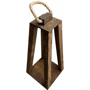 Obraz PEVNÝ DŘEVĚNÝ LAMPION VENGE 34 CM LUCERNA základna dekorace pro dekoraci