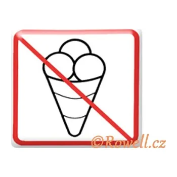Nábytkové kování NZ. 'Zákaz zmrzlina' bílá (NZ. 'Zákaz zmrzlina' bílá. Praktický doplněk do interiéru.)