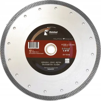 Řezný kotouč Diamantový řezný kotouč Molatool 230x2,0x 22,2mm Industry Profi