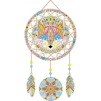 kreativní sada DIY LAPAČ SNŮ LED ZDOBENÍ PROVÁZKEM LIŠKA DEKORACE PRO DĚTI