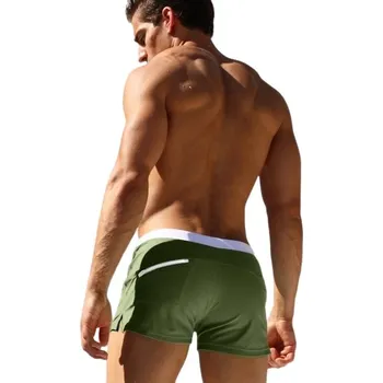 Pánské plavky PÁNSKÉ PLAVKY ŠORTKY BOXERKY POHODLNÉ MODERNÍ SE SÍŤKOU ZELENÉ - M