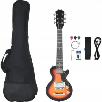 Elektrická kytara ELEKTRICKÁ KYTARA S OBALEM HNĚDO-ČERNÁ 3/4 30"