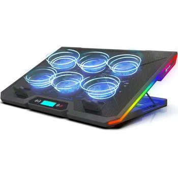CHLADICÍ PODLOŽKA POD NOTEBOOK RGB 6 VĚTRÁKŮ DISPLEJ 11-17" 2100 RPM