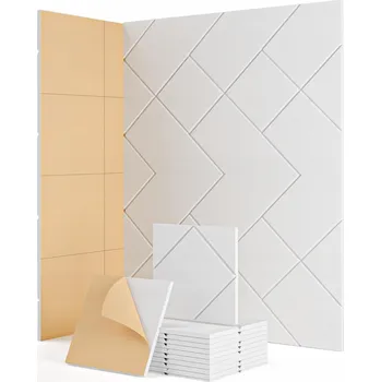 akustická pěna AKUSTICKÉ PANELY BÍLÉ 30X30X0,9 12 KS ODHLUČNĚNÍ SAMOLEPICÍ