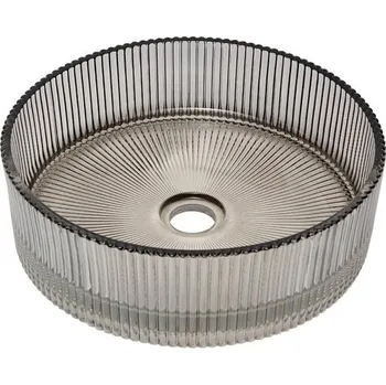 Umyvadlo Umyvadlo na desku SAT Purity 36x36 cm šedá bez otvoru pro baterii, bez přepadu SATGLA3636G