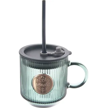 Stolování Hrnek s víčkem a brčkem VERDE 0,35 l