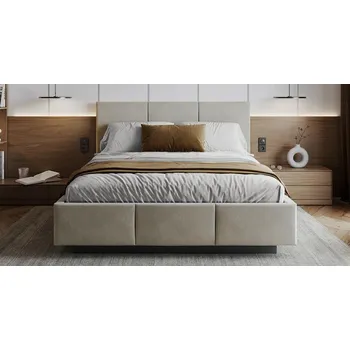 Postel Čalouněná postel AVEIRO 120x200 s kovovým zdvižným roštem PARIS KRÉMOVÁ