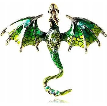 Brož KOVOVÁ PŘIPÍNKA RPG DND - DRAČÍ BROŽ SMARAGD