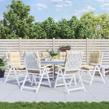 vidaXL Podušky na židli s nízkým opěradlem 6 ks béžové oxfordská látka