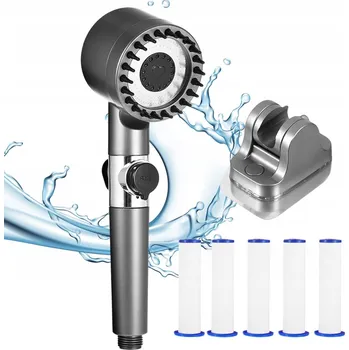 Sprchová hlavice ÚSPORNÁ ČERNÁ SPRCHOVÁ SPRCHOVÁ HLAVICE SE 4 REŽIMY LOFT SILNÁ