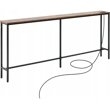 Konferenční stolek Konzolový Stolek úzká 180 cm s zásuvkami, kovová polička do obývacího pokoje a předsíně