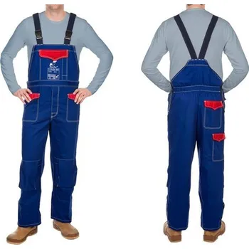 montérky WELDAS Svářečské bavlněné ohnivzdorné kalhoty s laclem (velikost XXL)