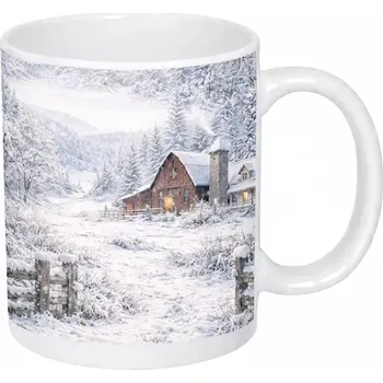 Hrnek s potiskem 330 ml chaloupka v zimě CZ