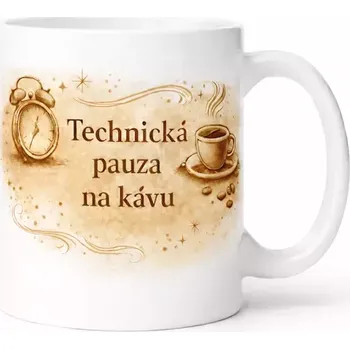 Hrnek s potiskem 330 ml technická pauza hnědý hnědý CZ
