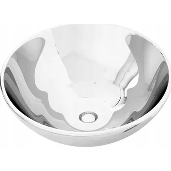 Umyvadlo na desku kulaté VidaXL Zakito Europe stříbrné