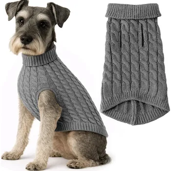 Obleček pro psa Obleček pro psa kočku Teplý Zimní Svetr Oblečení na Zimu Rolák L