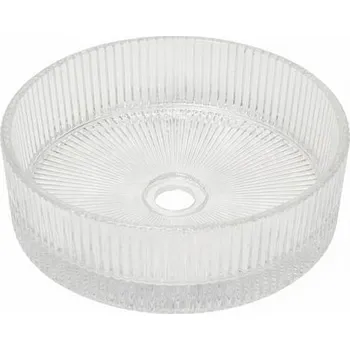 Umyvadlo Umyvadlo na desku SAT Purity 36x36 cm čirá bez otvoru pro baterii, bez přepadu SATGLA3636PT