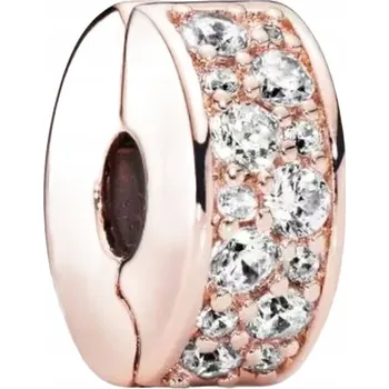 Přívěsek Stříbrný přívěsek Charms Klips s průhlednými kamínky Pavé 925 SimplyMe + DÁREK