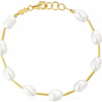 Oblečení a móda Tous Elegantní pozlacený náramek s pravými perlami Gloss 1004121300 + 2 měsíce na vrácení zboží