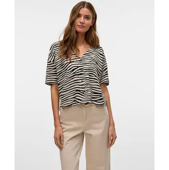 Dámská móda Tričko Vero Moda Schwarz/ Beige 4307099 M