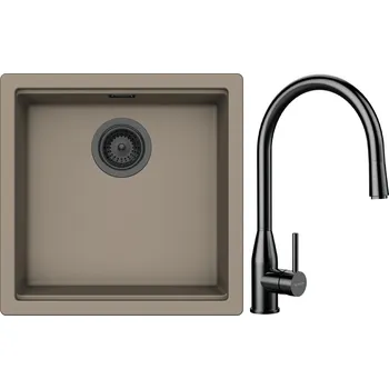 Kuchyňský dřez Set Schock S31-10 (dřez Kiruna N-100 Twilight + baterie Kavus.120 Gunmetal brushed + komponenty Gunmetal brushed)