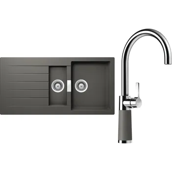 Kuchyňský dřez Set Schock S3-6 (dřez Signus D-150 Silverstone + baterie SC-520 Silverstone)