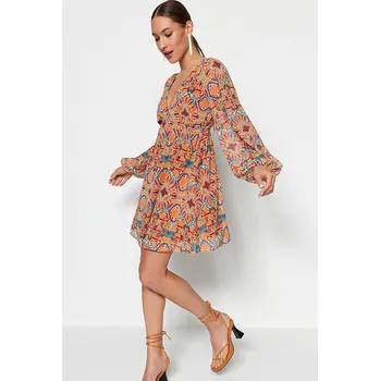 Dámské šaty Šaty trendyol Orange/ Blau 1296881 38