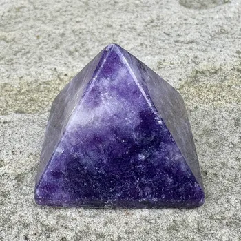 Drahý kámen Pyramida lepidolit 30x35 mm