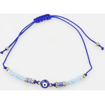 Náramek Náramek šňůrkový modrý se zlým okem