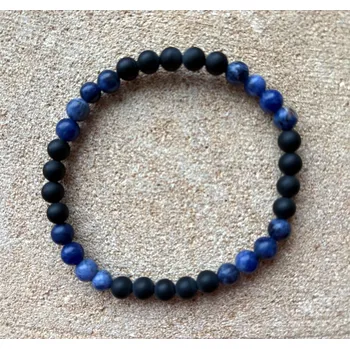 Náramek Pánský náramek Onyx se Sodalitem kulička 6 mm