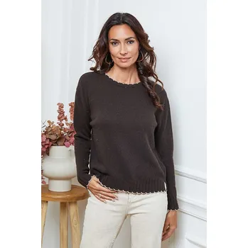 Dámský svetr So Cachemire Braun 8848321 XL