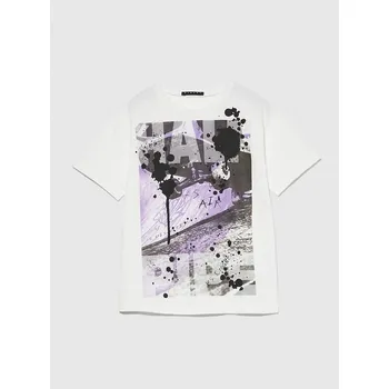 Chlapecké tričko Tričko Sisley Weiß/ Lila 6734405 160