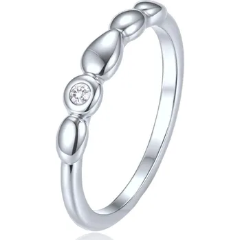 Prsten Elegantní stříbrný prsten s bílým zirkonem