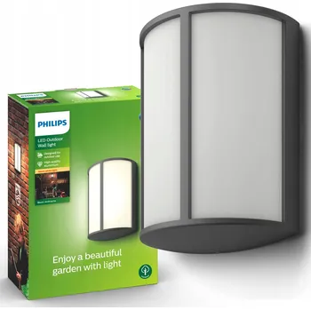 Nástěnné svítidlo Zahradní nástěnné svítidlo Philips bílé, černé, integrovaný LED zdroj 6 W