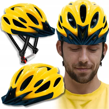 Cyklistická přilba Cyklistická helma pánská dámská ŽLUTÁ silniční nastavitelná městská M L 54-62 cm